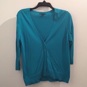 Teal V-Neck 3/4 length sleeve cardigan